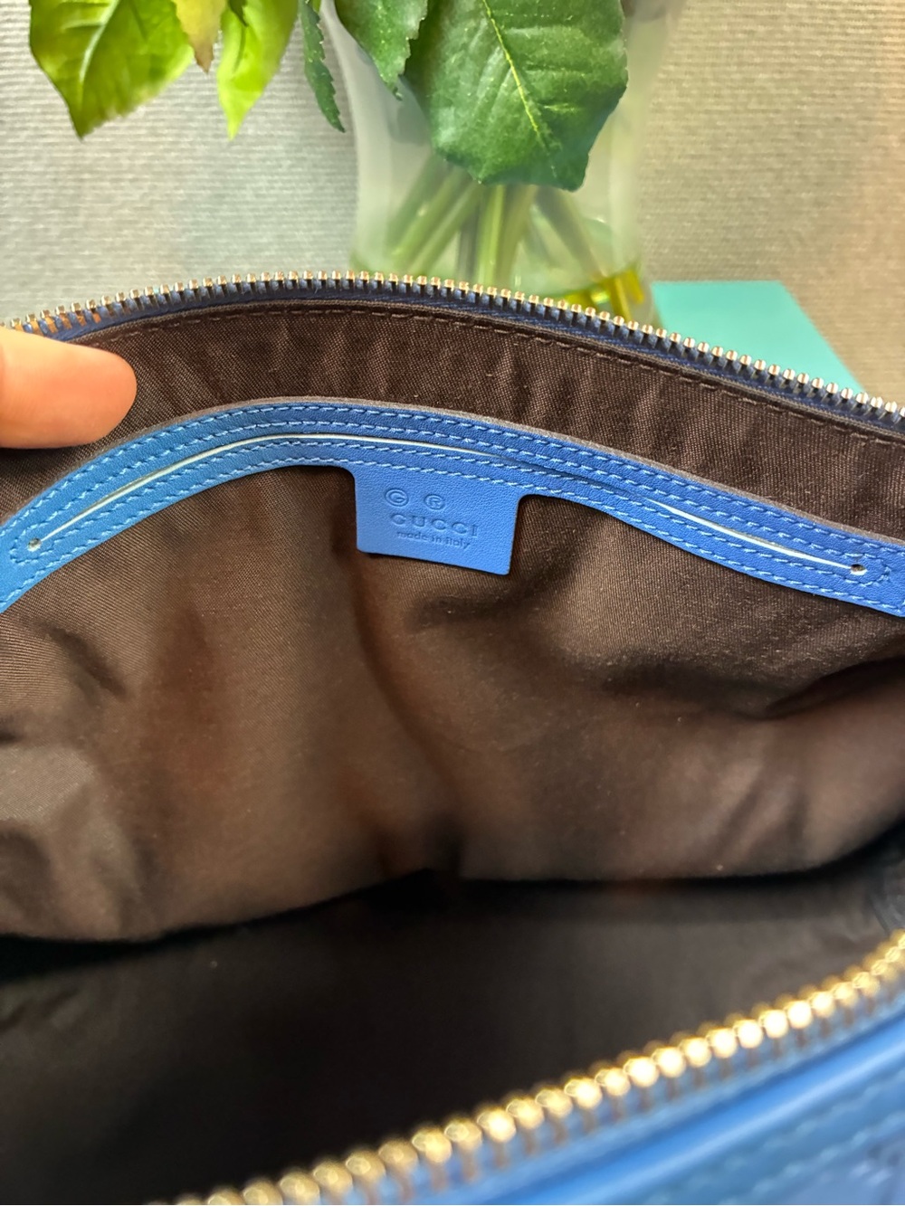 Gucci Guccissima Blue Leather Joy Boston Bag - Authentic & Pristine Condition - Picture 10 of 16